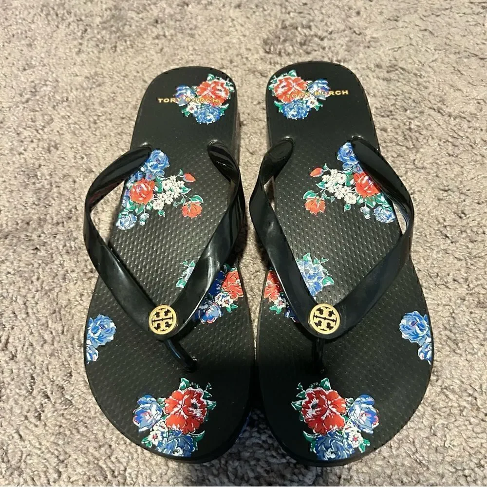 Tory Burch Tea Rose Wedge Sandals